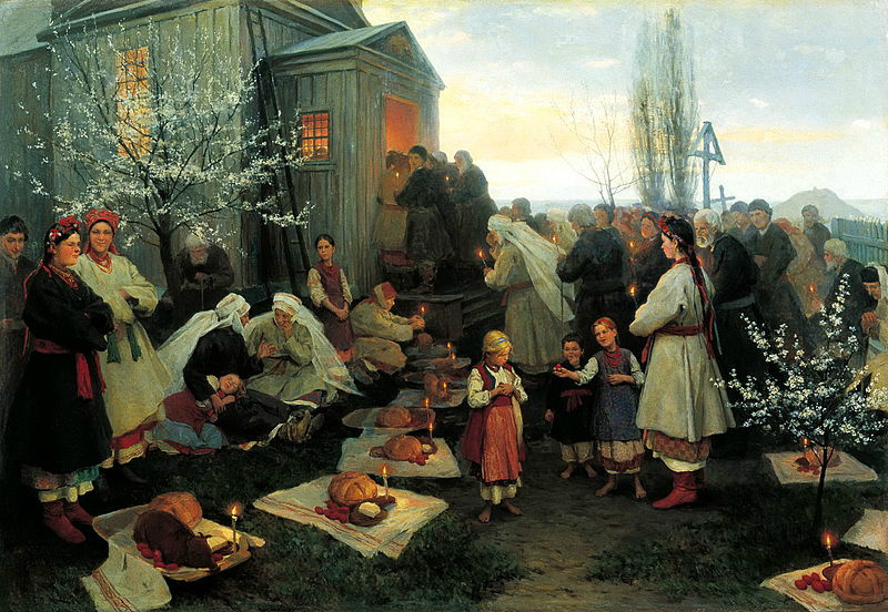 Н. К. Пимоненко. Пасхальная заутреня в Малороссии. 1891